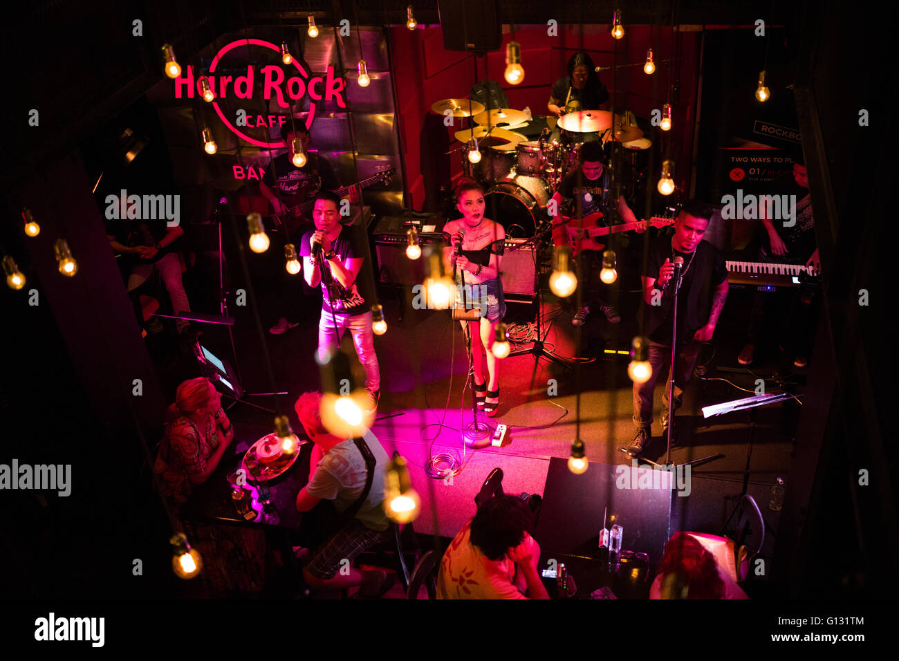 Hard Rock Cafe Band, Bangkok, Thailand. Stock Photo