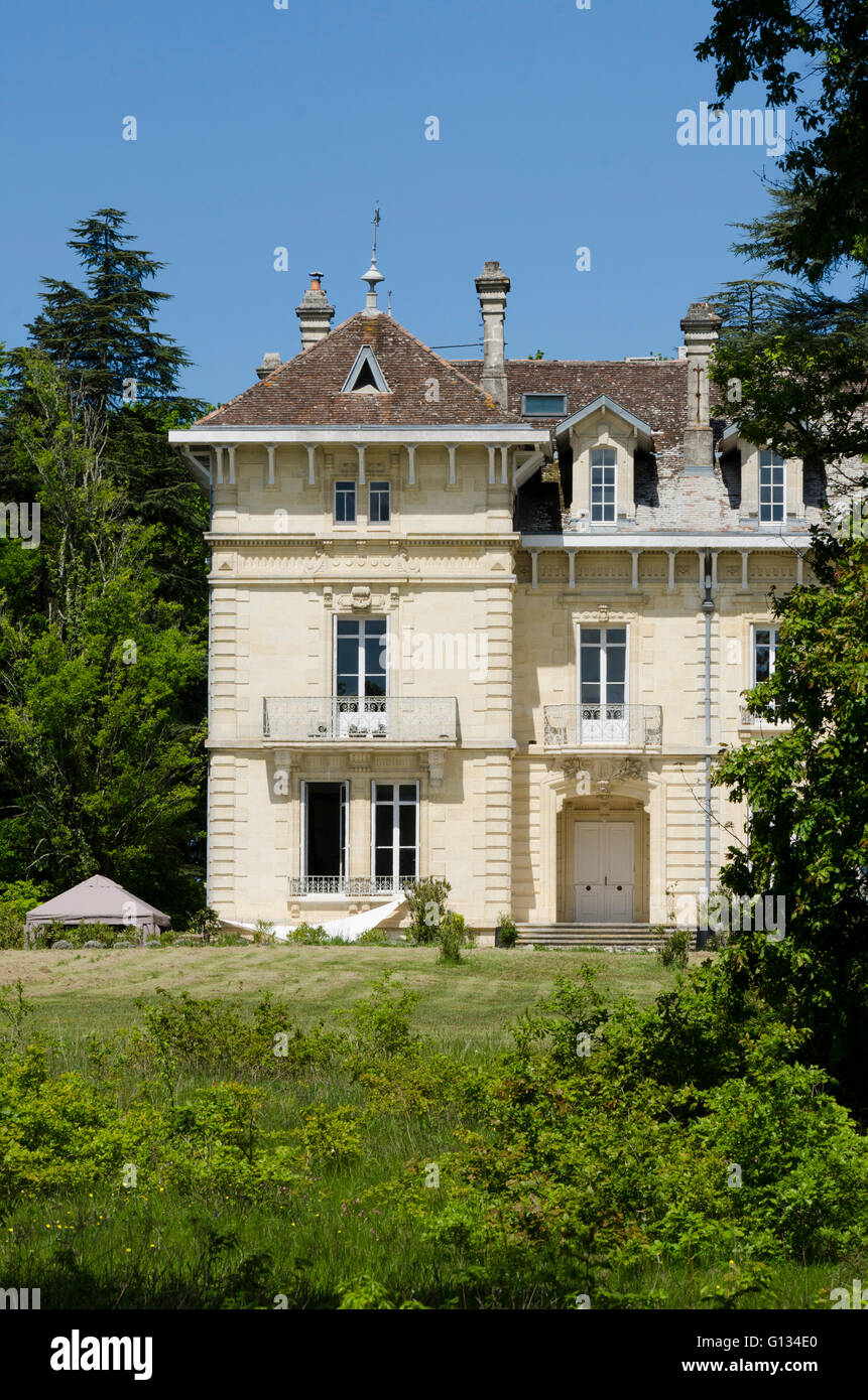 French Wine Chateau Leon, Carignan, Bordeaux region. France. Stock Photo