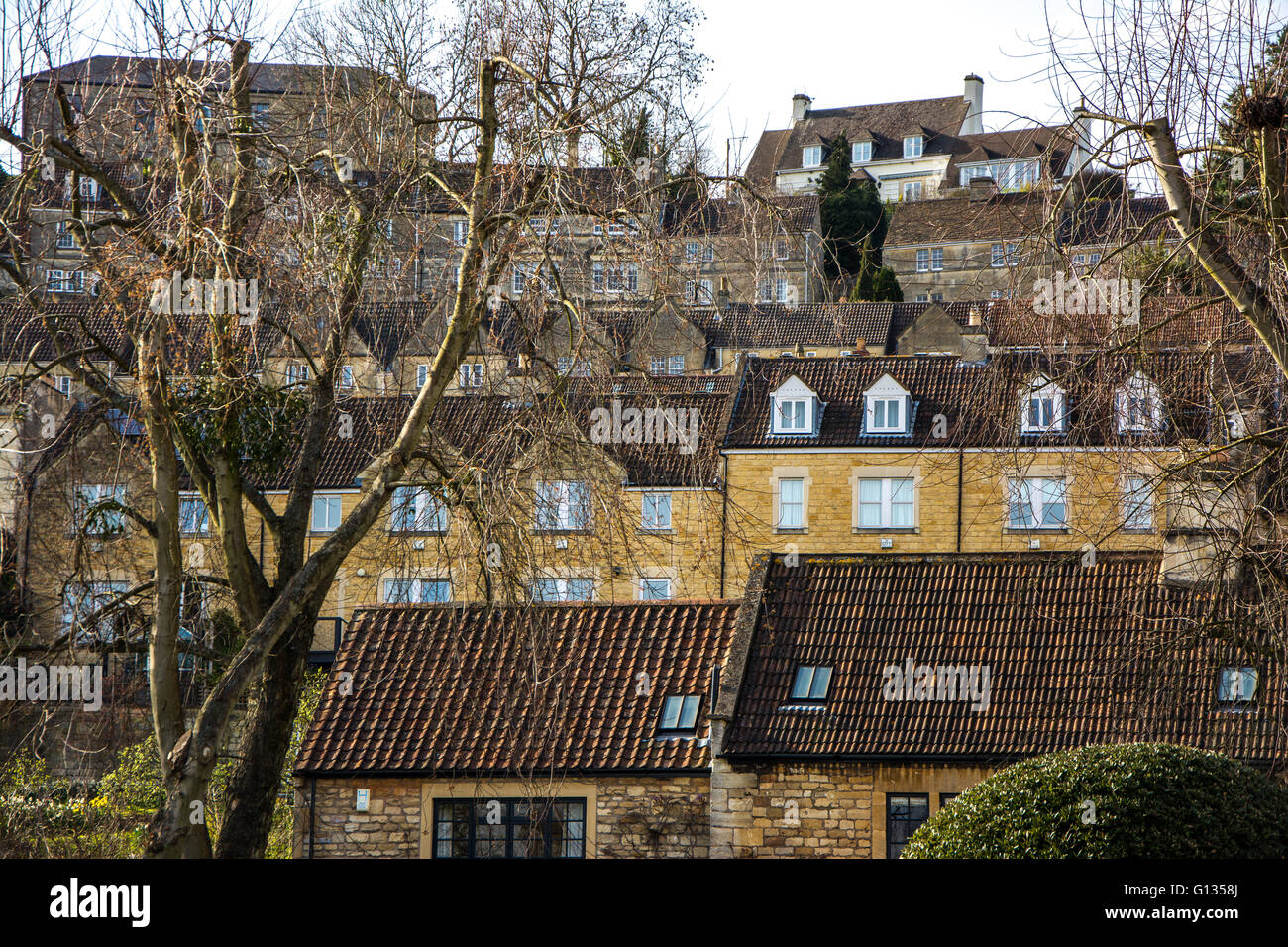 View of houses BradfordonAvon, Wiltshire, England Stock Photo Alamy