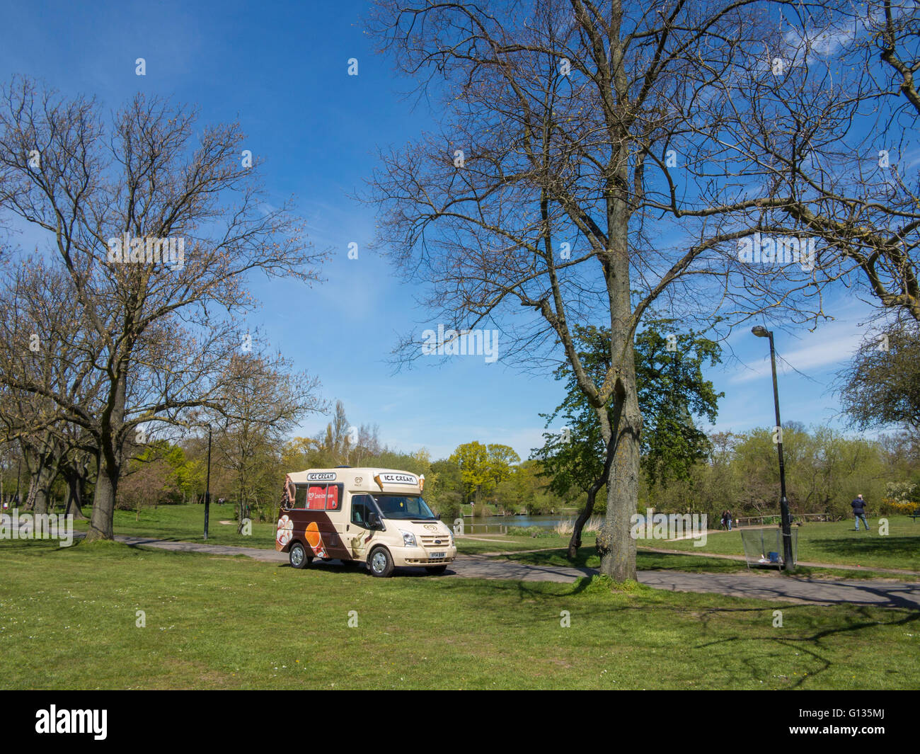 Ice cream van on a summers day in a London park Stock Photo - Alamy