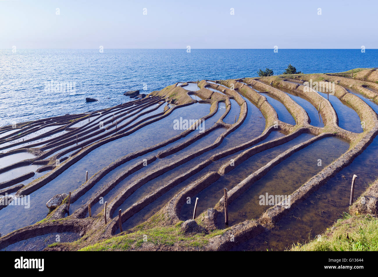 Shiroyone Senmaida rice fields near Wajima on Noto Hanto, Japan Stock Photo