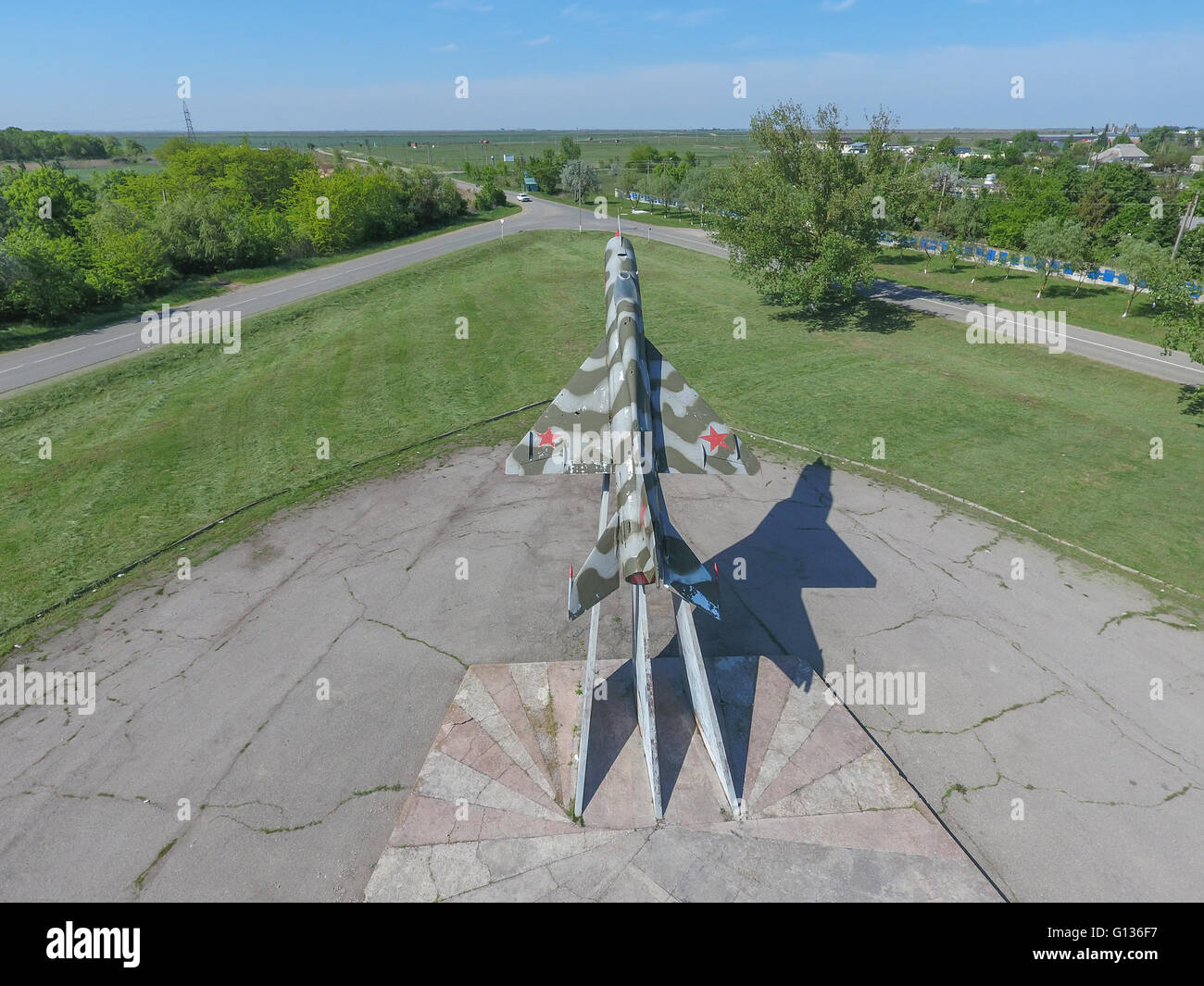 Monument to the fighter aircraft Stock Photo