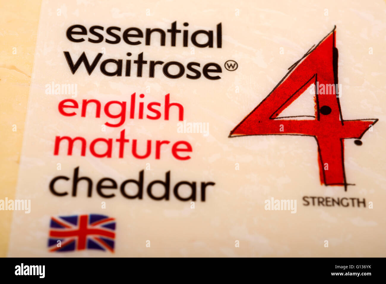 Essential Waitrose English mature cheddar cheese Stock Photo Alamy