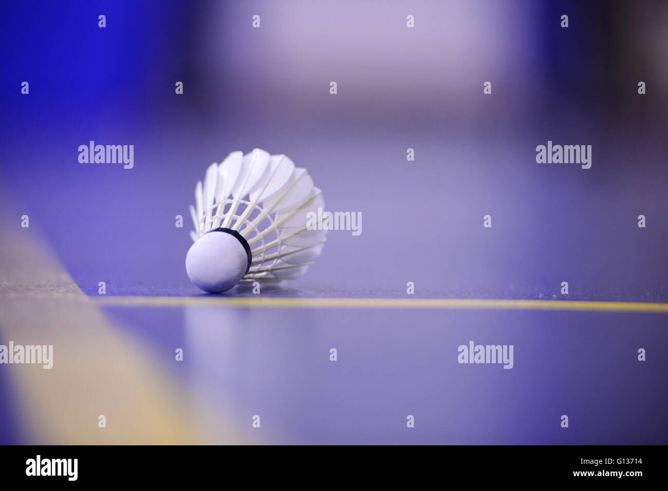 shuttlecock and Badminton Court Stock Photo Alamy
