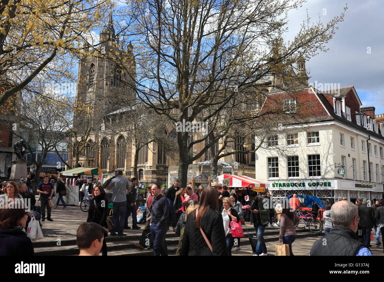 Shoppers in Norwich city centre Stock Photo Alamy