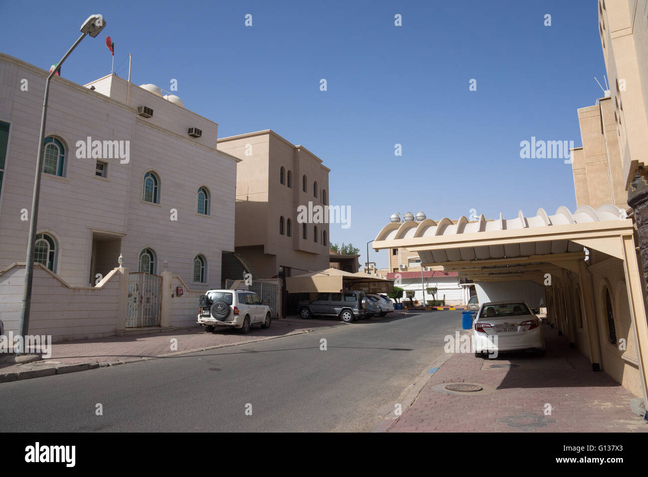 Sunlit suburbs of Kuwait Stock Photo