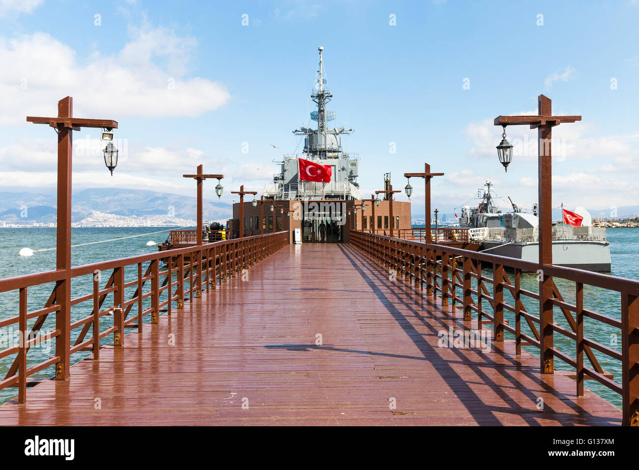 Entrance of Ege and Piri Reis Museum Ships is a naval museum in the Inciralti neighborhood in Izmir, Turkey Stock Photo