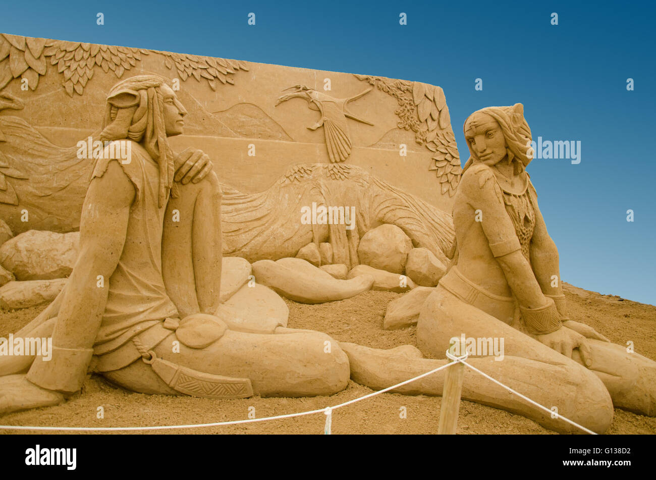 Sand sculpture of the movie 