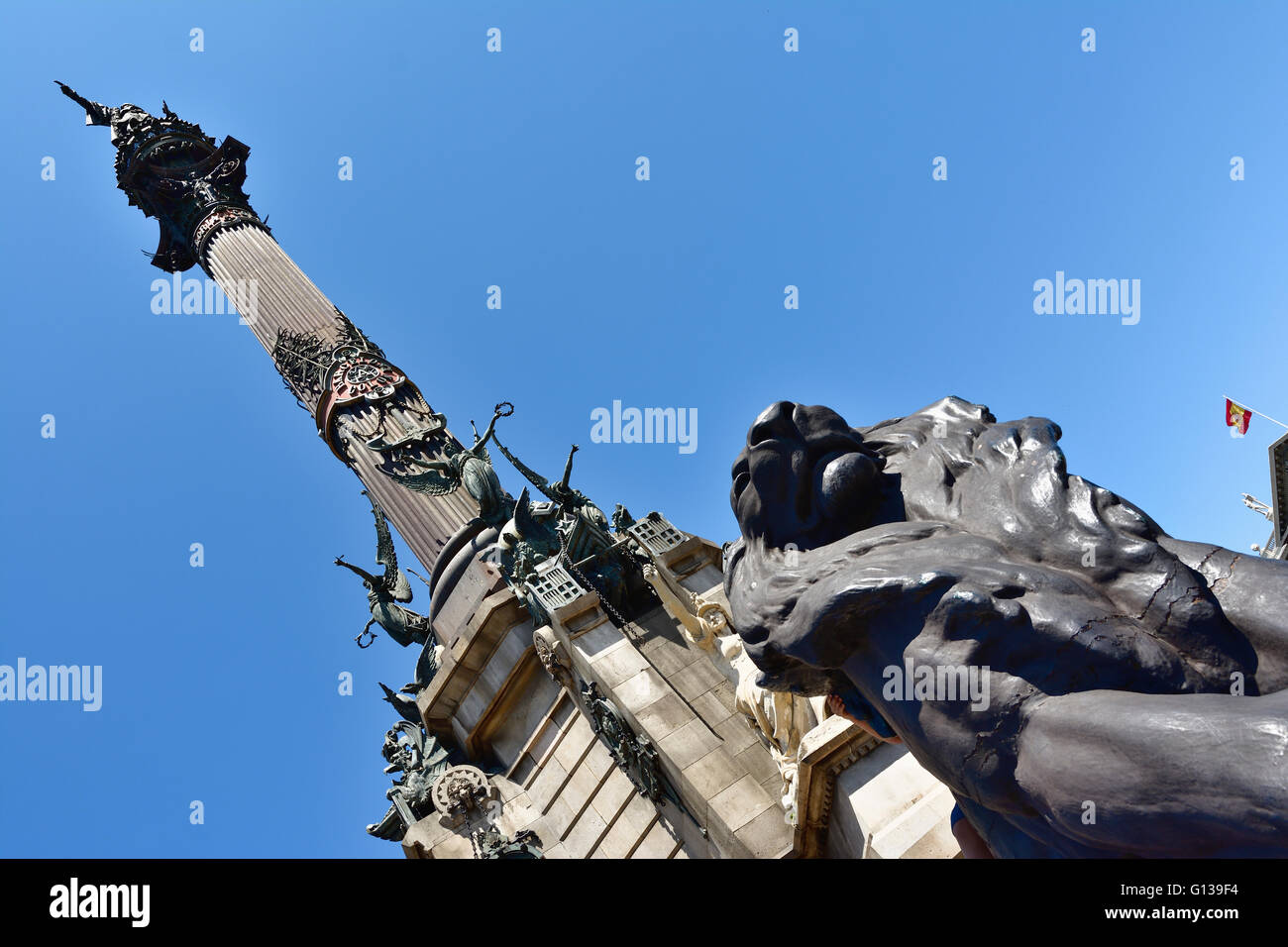Columbus monument. Barcelona, Catalonia, Spain, Europe Stock Photo