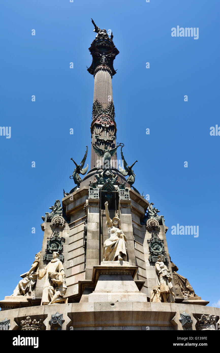 Columbus monument. Barcelona, Catalonia, Spain, Europe Stock Photo