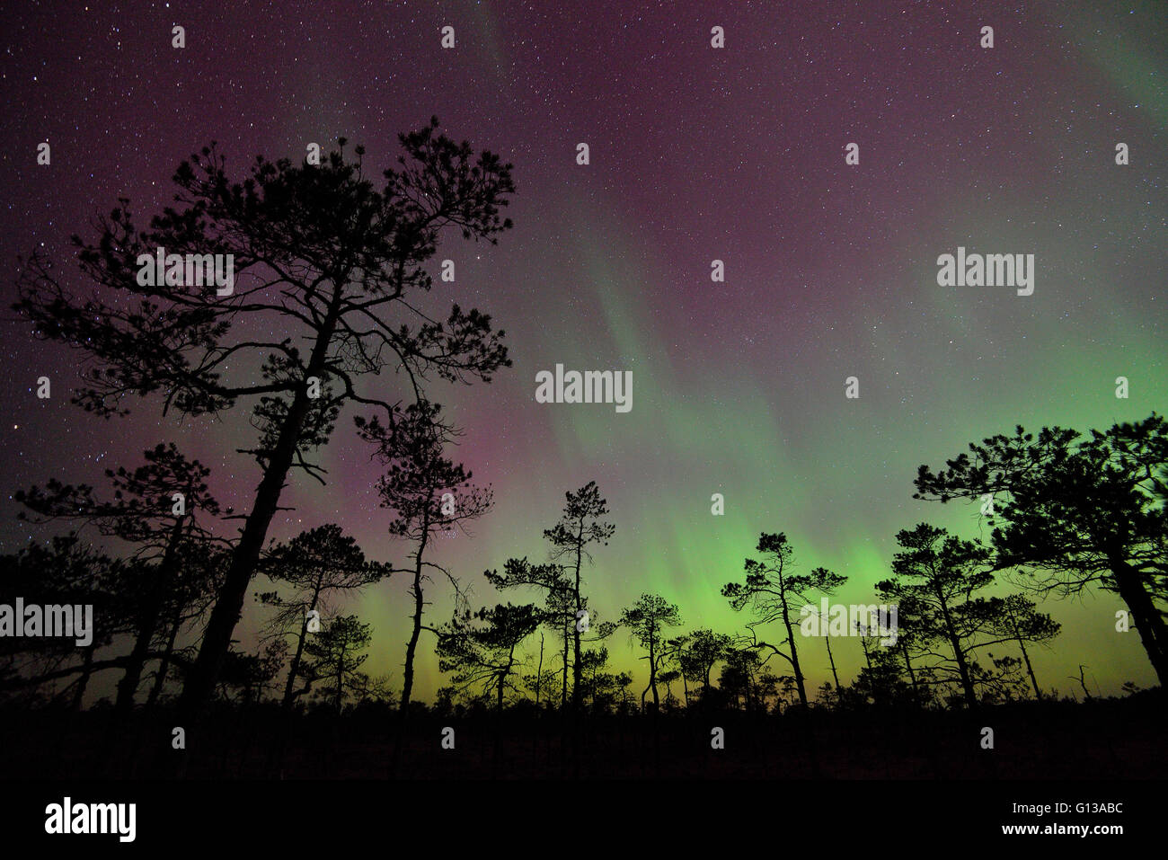 Northern lights, Aurora borealis Stock Photo