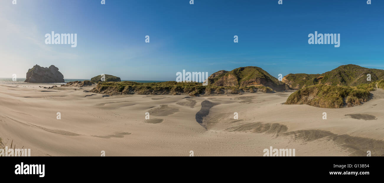 Sand dunes at Wharariki beach, New Zealand's South Island Stock Photo