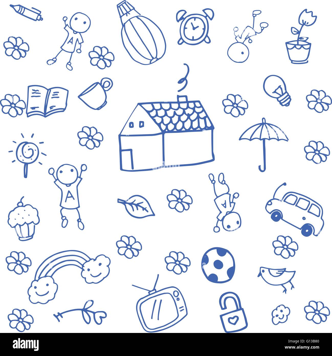 Funny doodle art for kids Stock Vector Image & Art - Alamy