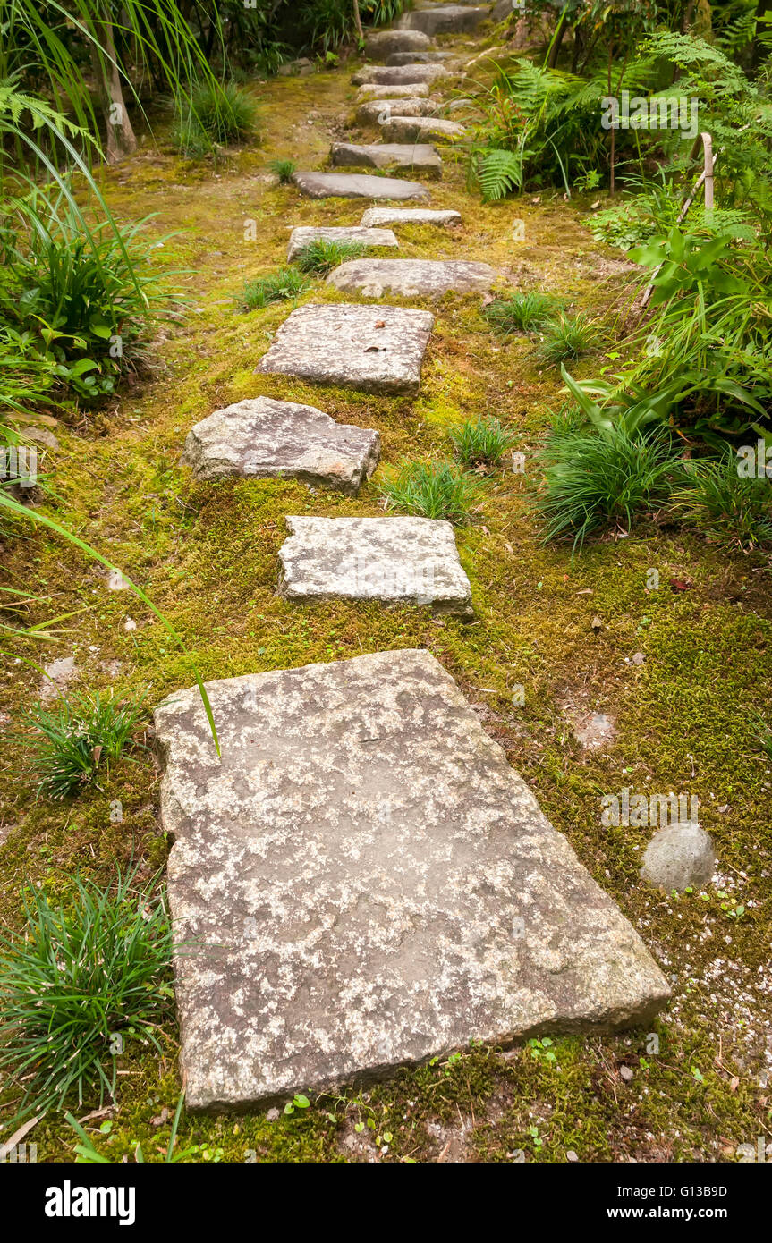 Path paved with big stones Stock Photo