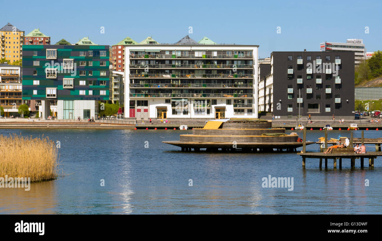 Waterfront apartments in Sweden Stock Photo Alamy