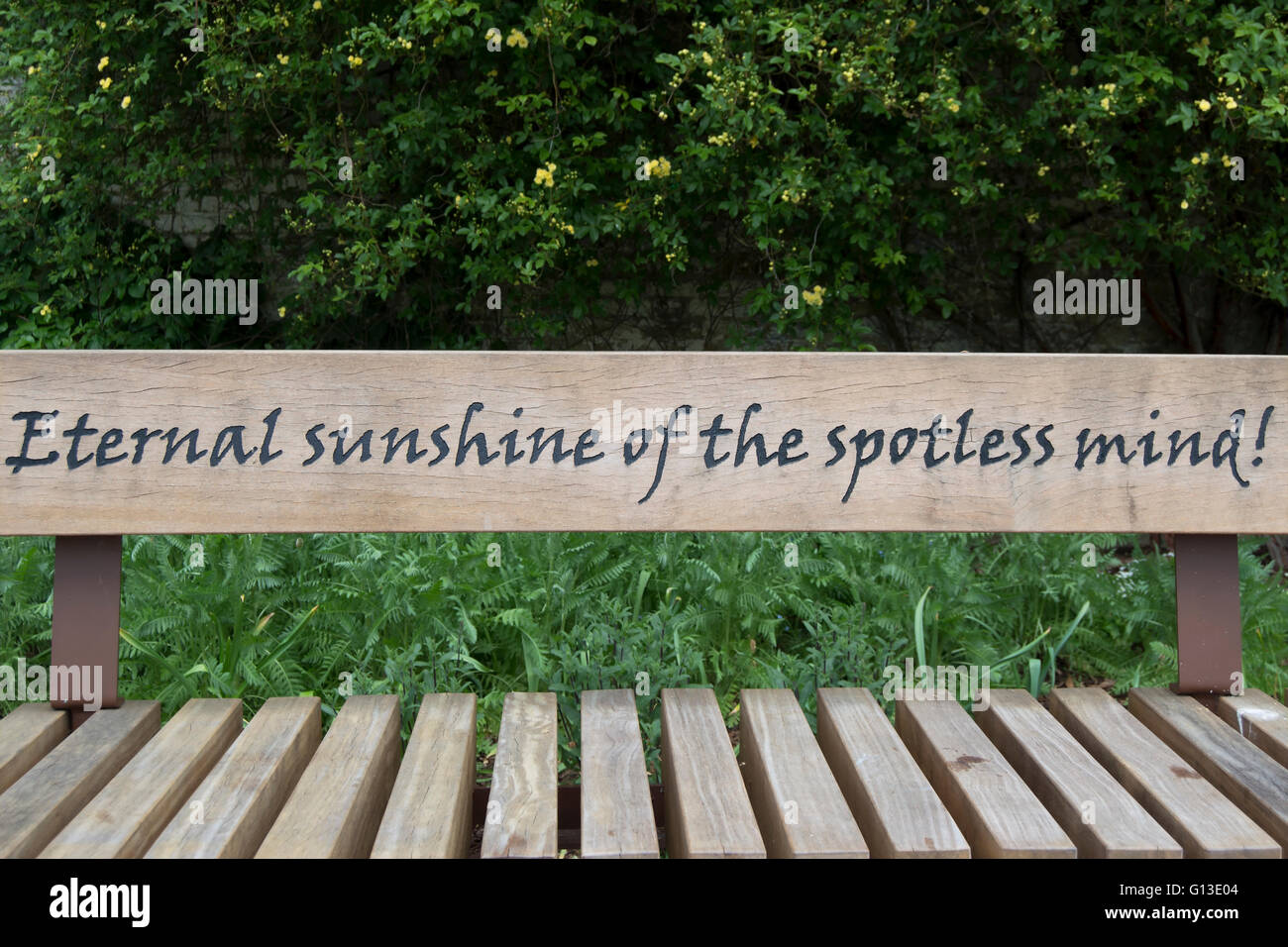 an alexander pope quote, from the poem eloisa to abelard, on a bench in  twickenham, middlesex, england Stock Photo - Alamy