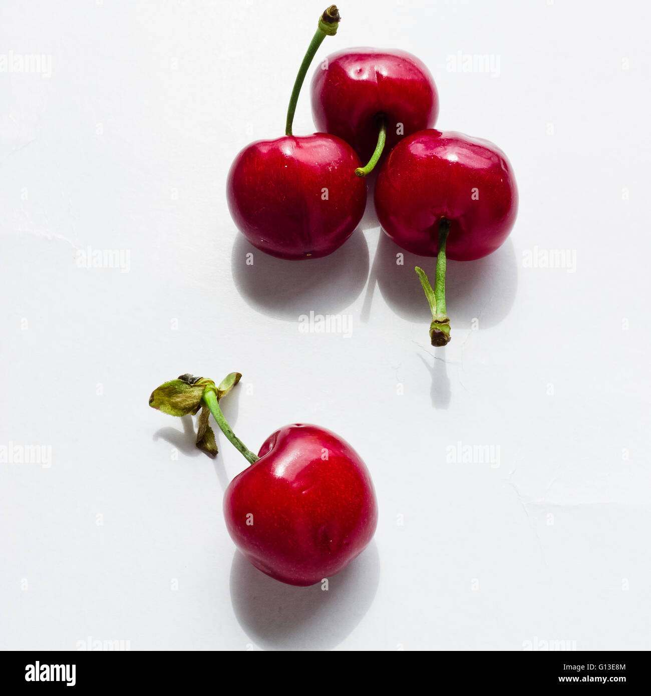 Cherries on white. Stock Photo