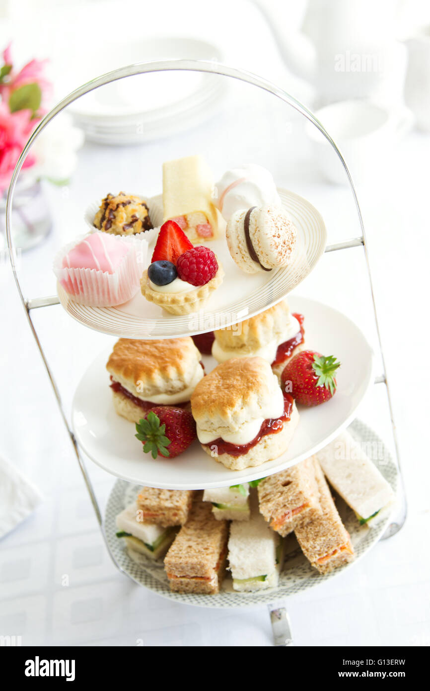Afternoon tea cake stand tiered hi-res stock photography and images - Alamy
