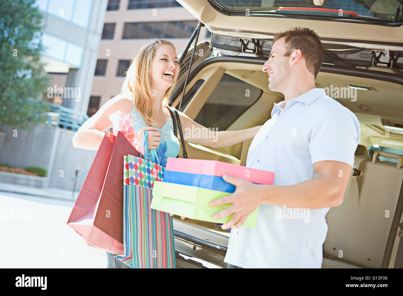 Series with group of woman and a man, shopping in and walking around a ...