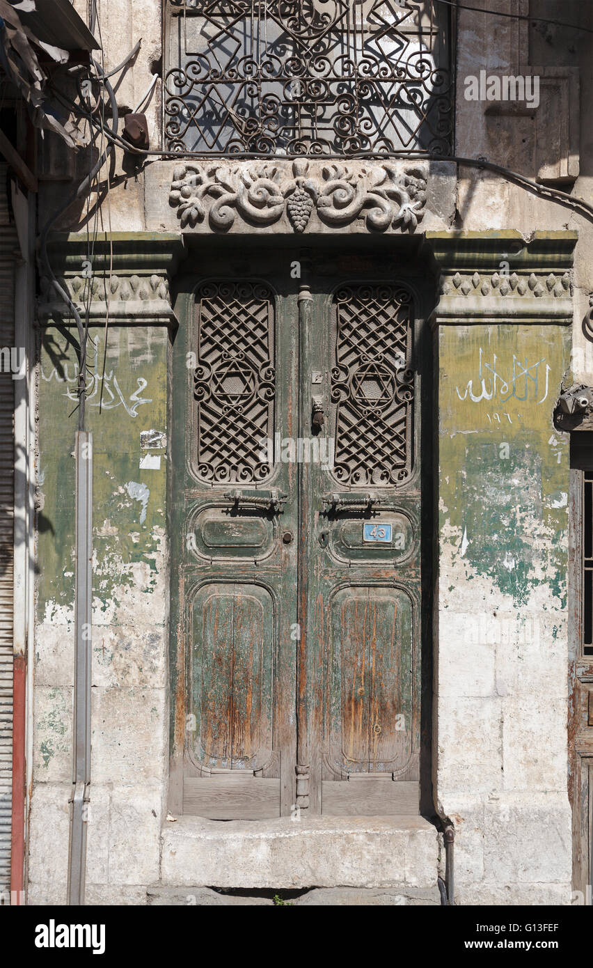 Traditional door in Hatay, Turkey Stock Photo