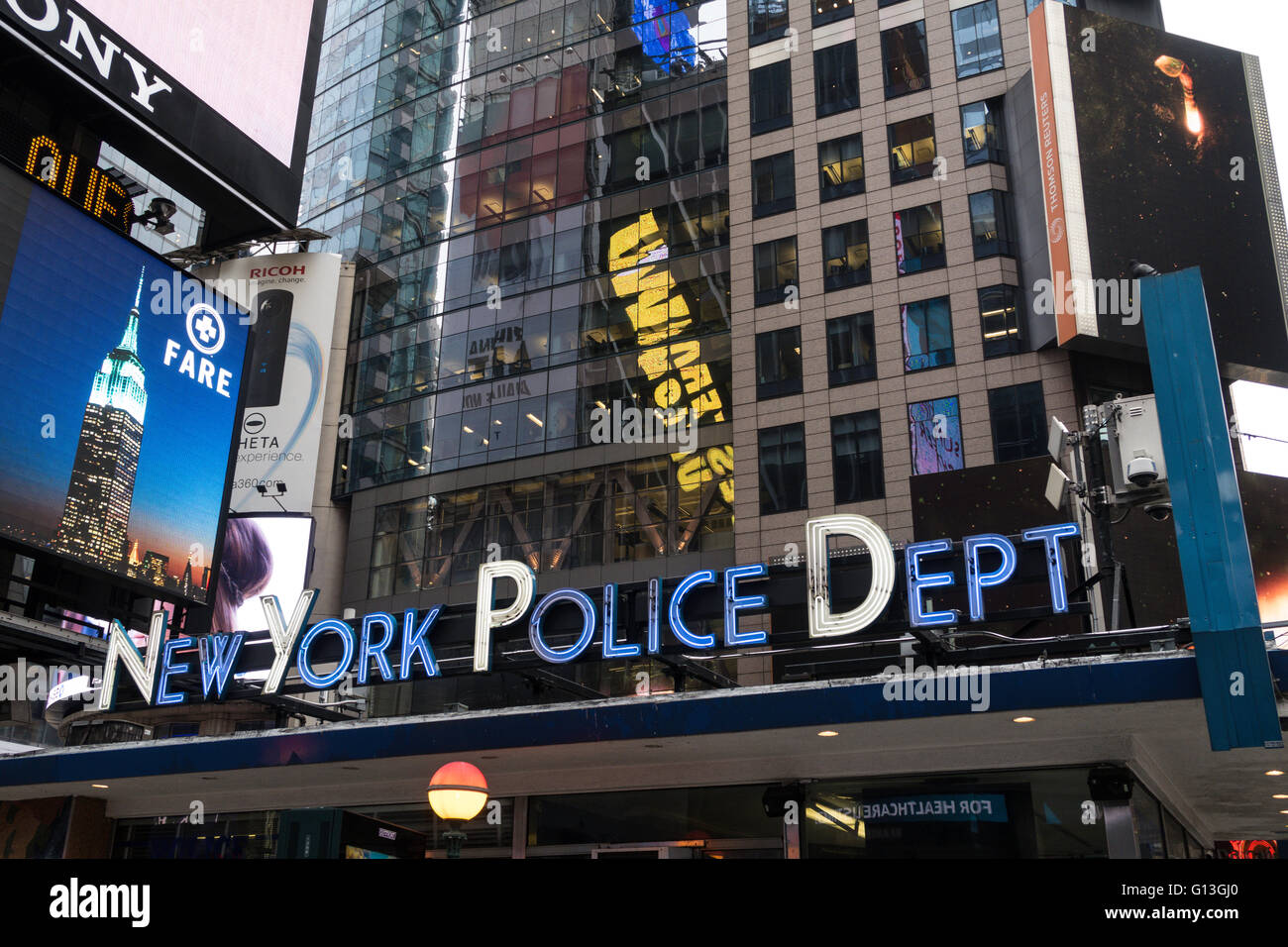 New York Police Department in Times Square, Midtown Manhattan, New York