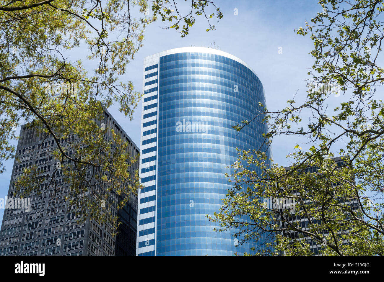 Financial District Skyline including the Curved Glass Facade of 17