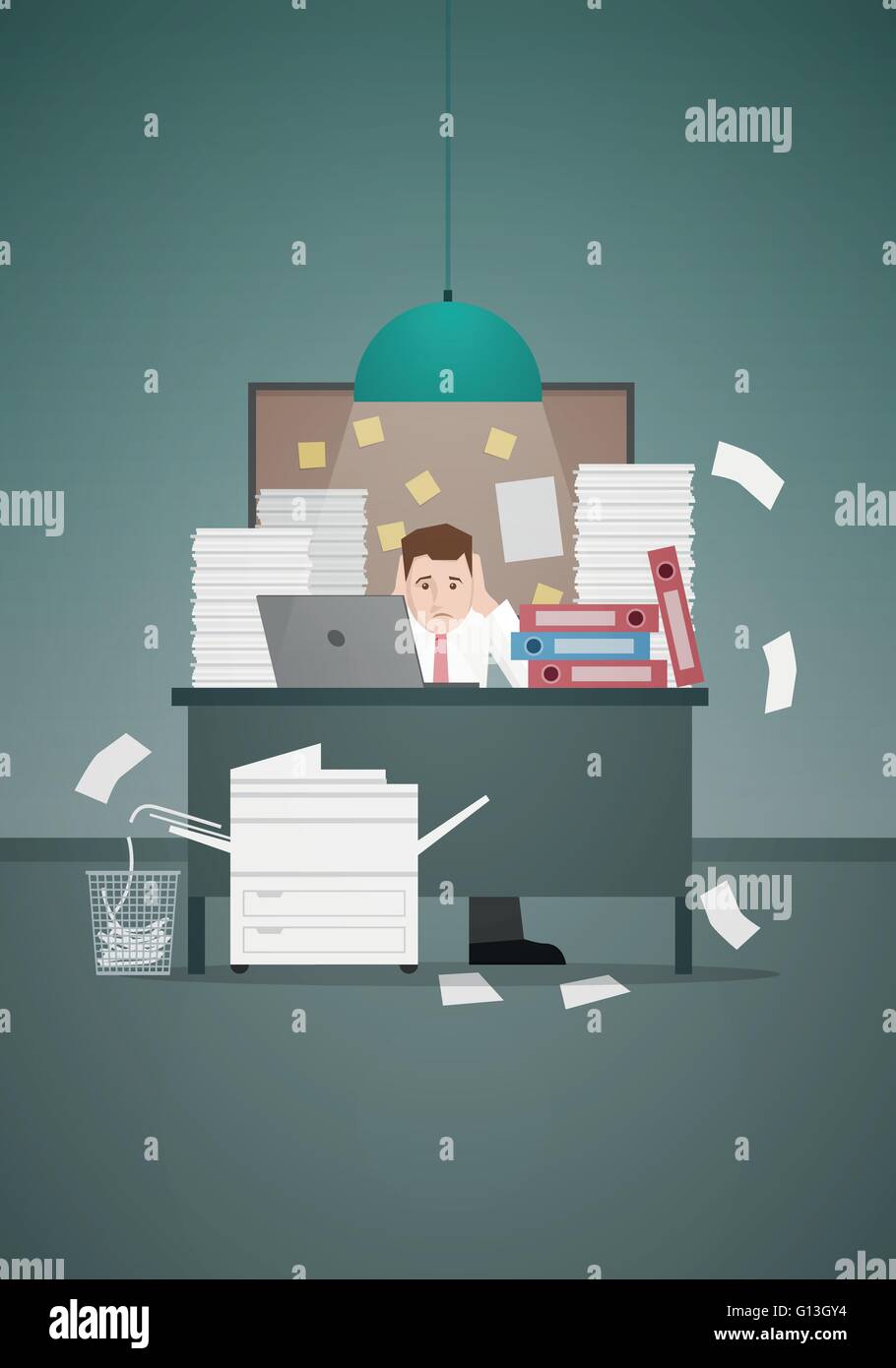 Office desk clutter Stock Vector Images - Alamy
