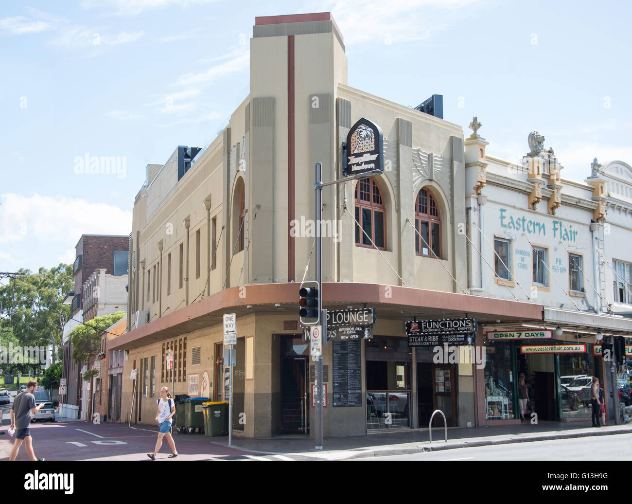 Art Deco frontage of ZanziBar Newtown, King Street, Newtown, Sydney, New South Wales, Australia Stock Photo