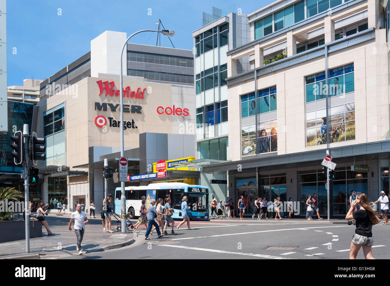 Oxford Street, Bondi Junction, Sydney, New South Wales, Australia Stock