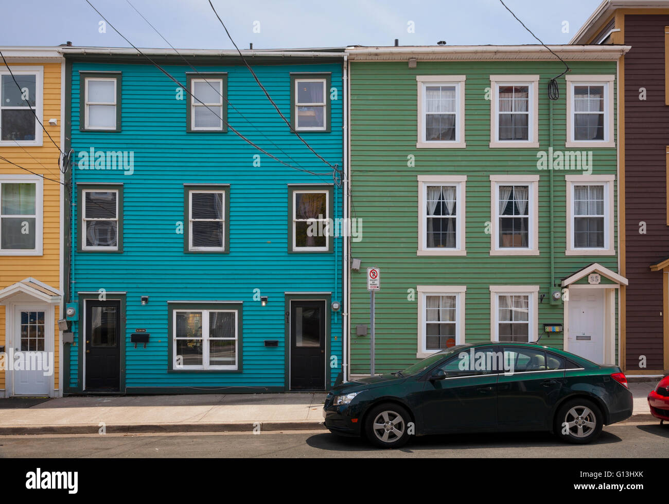 Colourful row houses (Jellybean Row) in downtown St. John's, Avalon