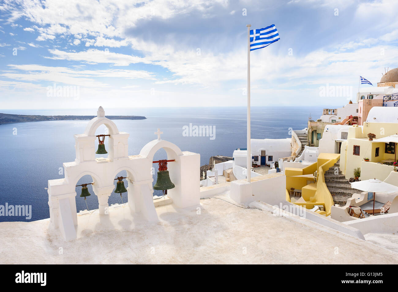 Oia view at Santorini, Greece Stock Photo