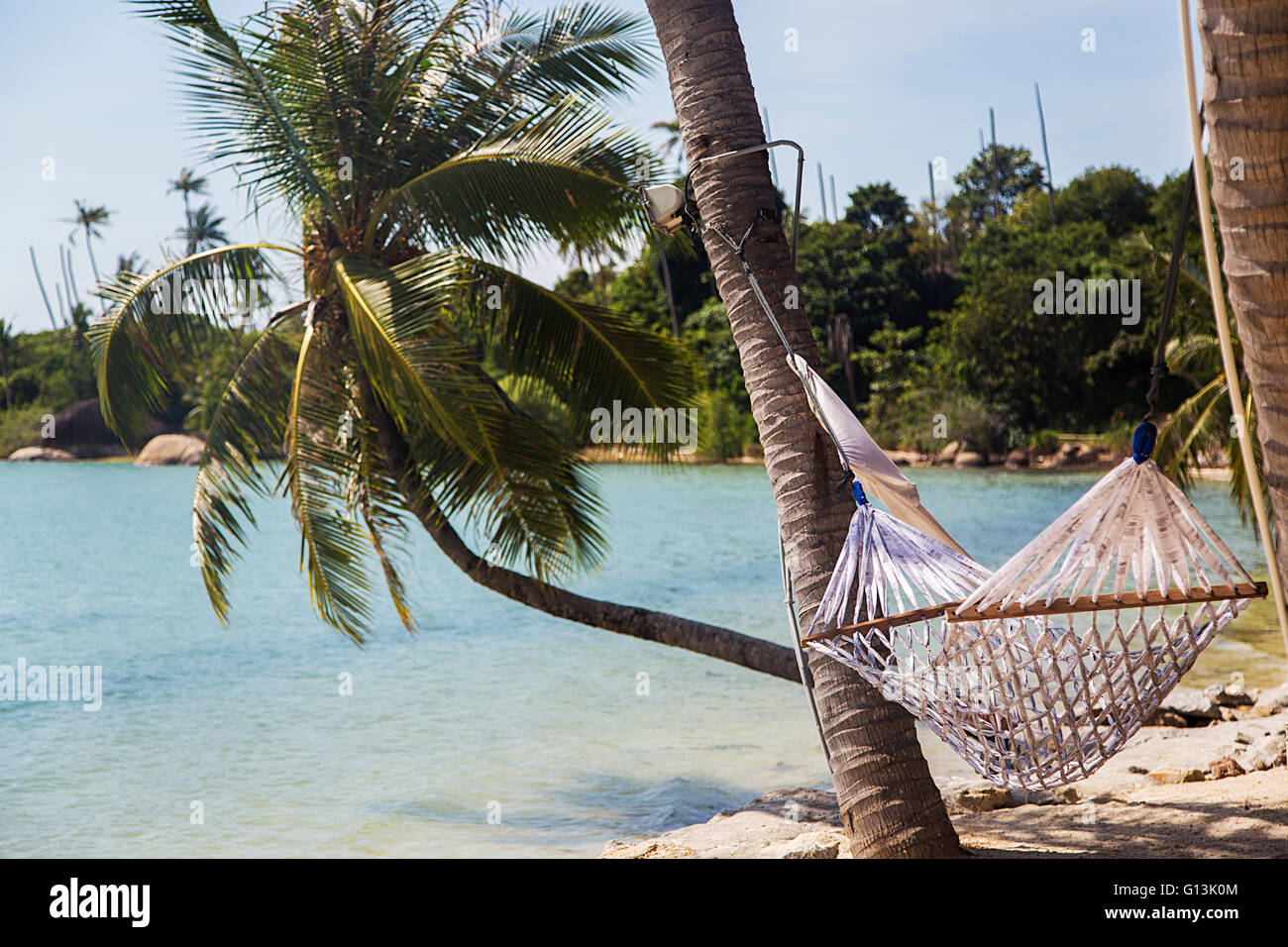 View of the hammock in Ko Pha Ngan in Thailand Stock Photo