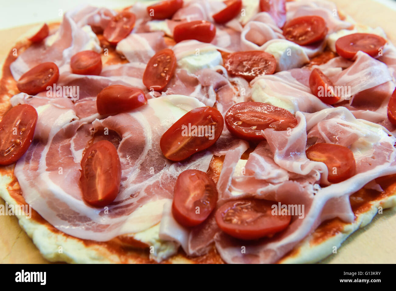 Home baked white pizza hires stock photography and images Alamy