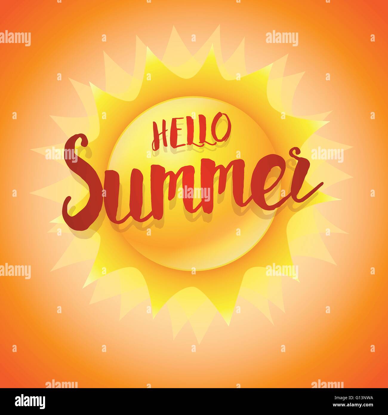 Vector Summer concept design. Hello summer text on cutty sun ...