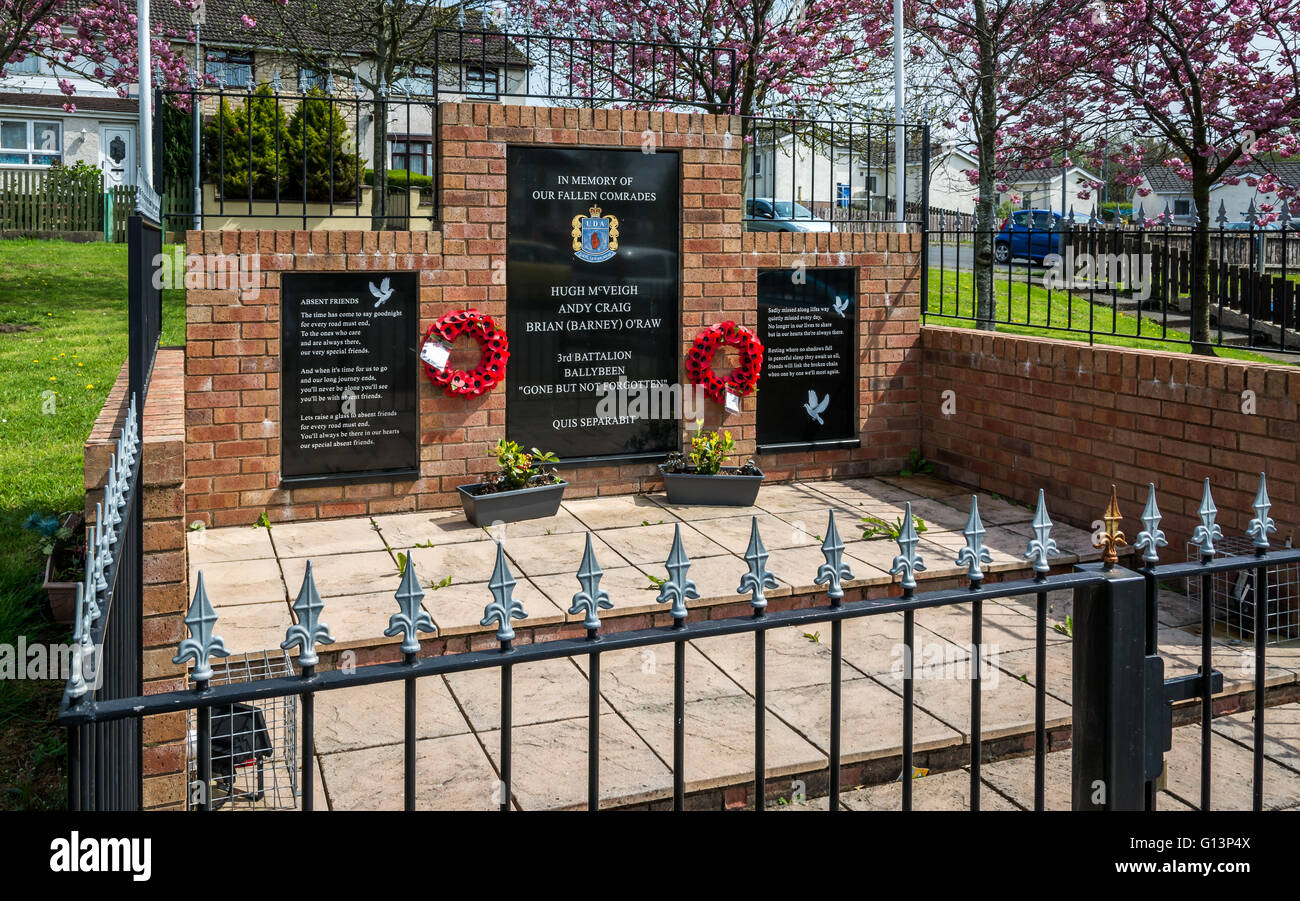 UDA garden of remembrance in Loyalist Ballybeen area of East Belfast Stock Photo
