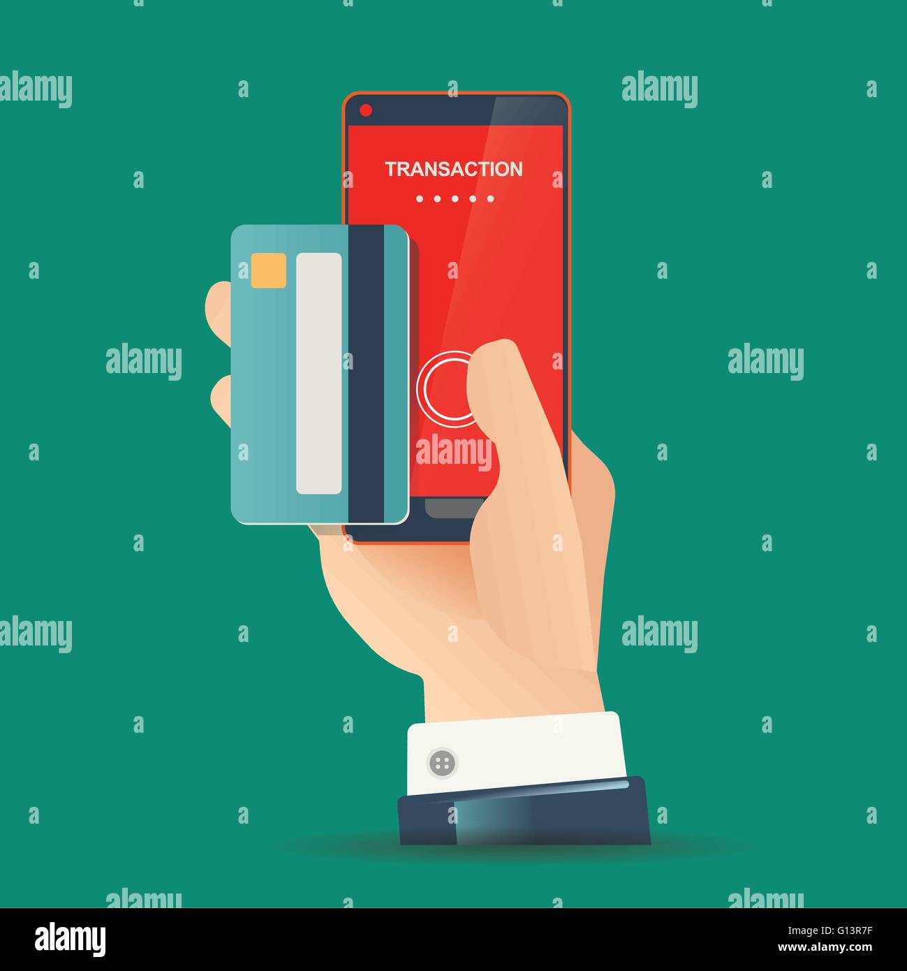 vector illustration for money transaction, technology, business, mobile banking, and mobile payment Stock Vector