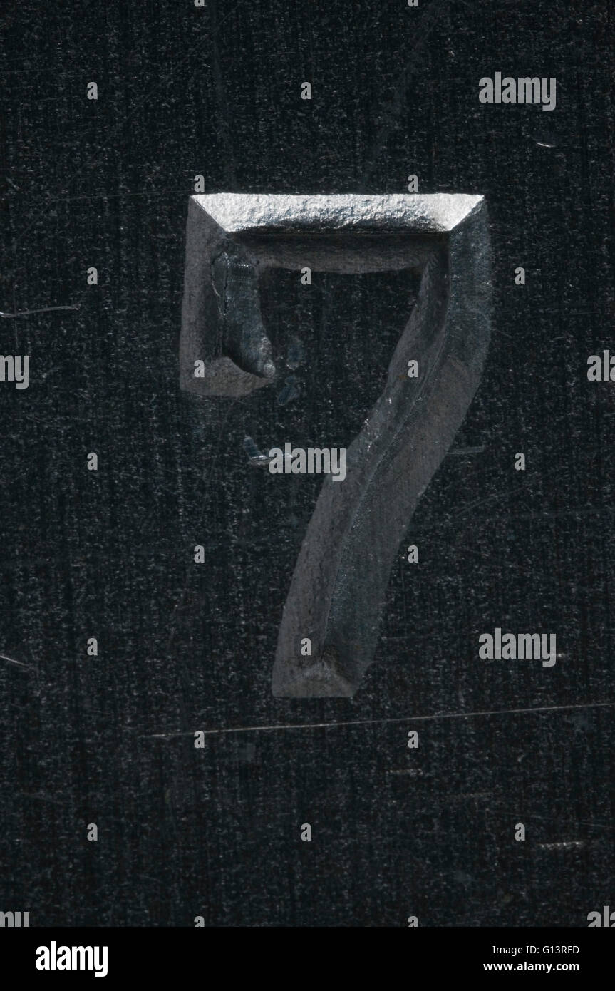 Macro view of a single letter 