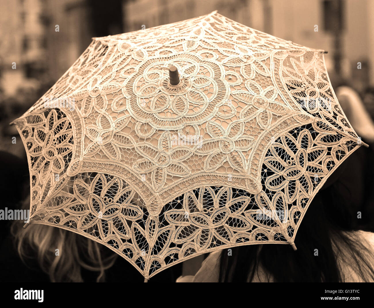 Vintage lace umbrella hi-res stock photography and images - Alamy