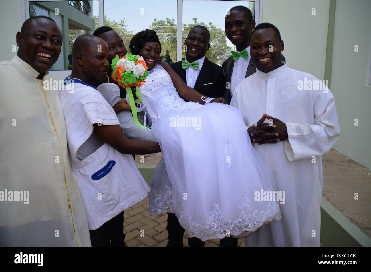 African, Catholic wedding in Bolgatanga, Ghana Stock Photo