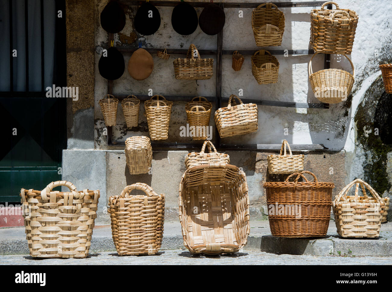 Baskets of wicker Portugal Stock Photo Alamy