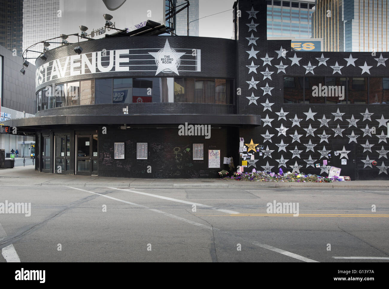 The exterior of the First Avenue & 7th Street Entry nightclub in downtown Minneapolis, Minnesota Stock Photo