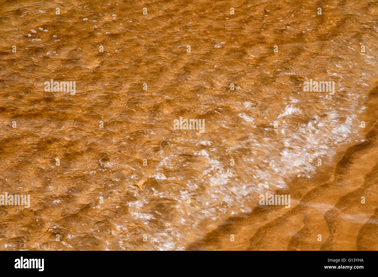 Waves on sand viewed through the water. Stock Photo