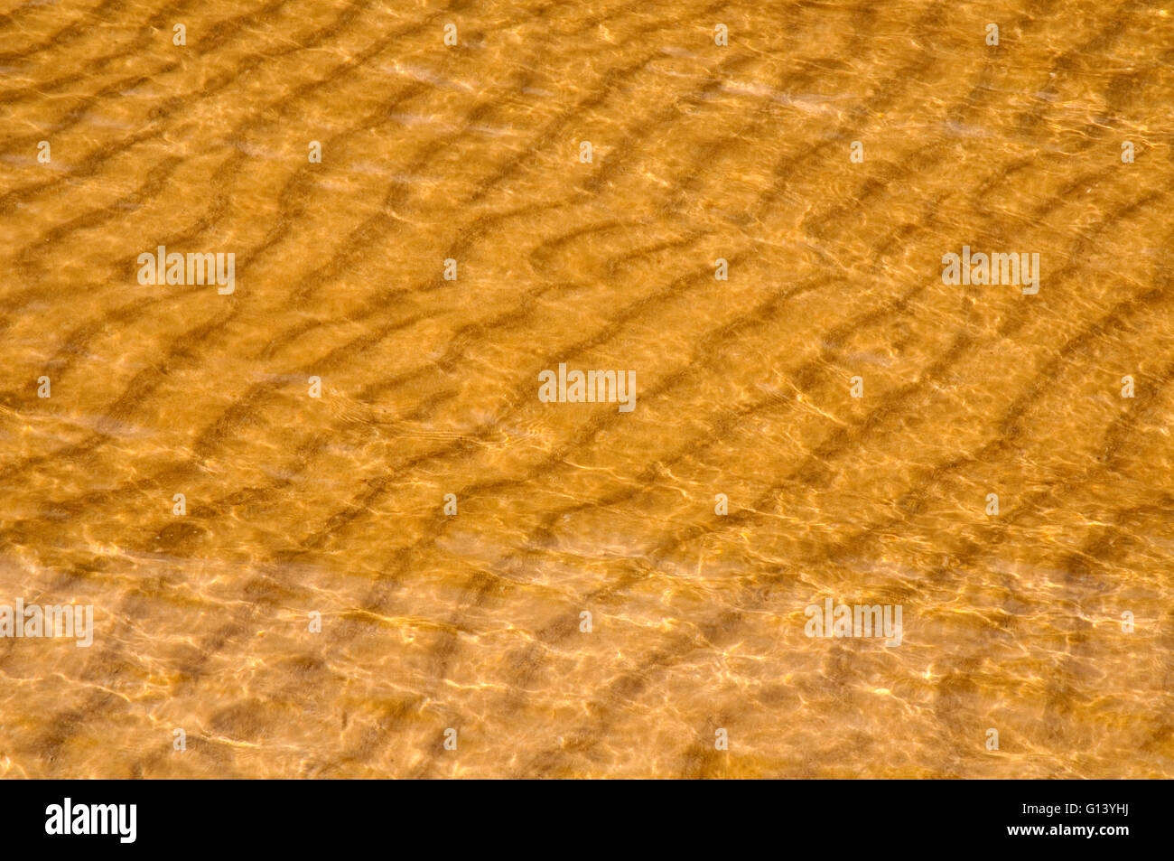 Waves on sand viewed through the water. Stock Photo