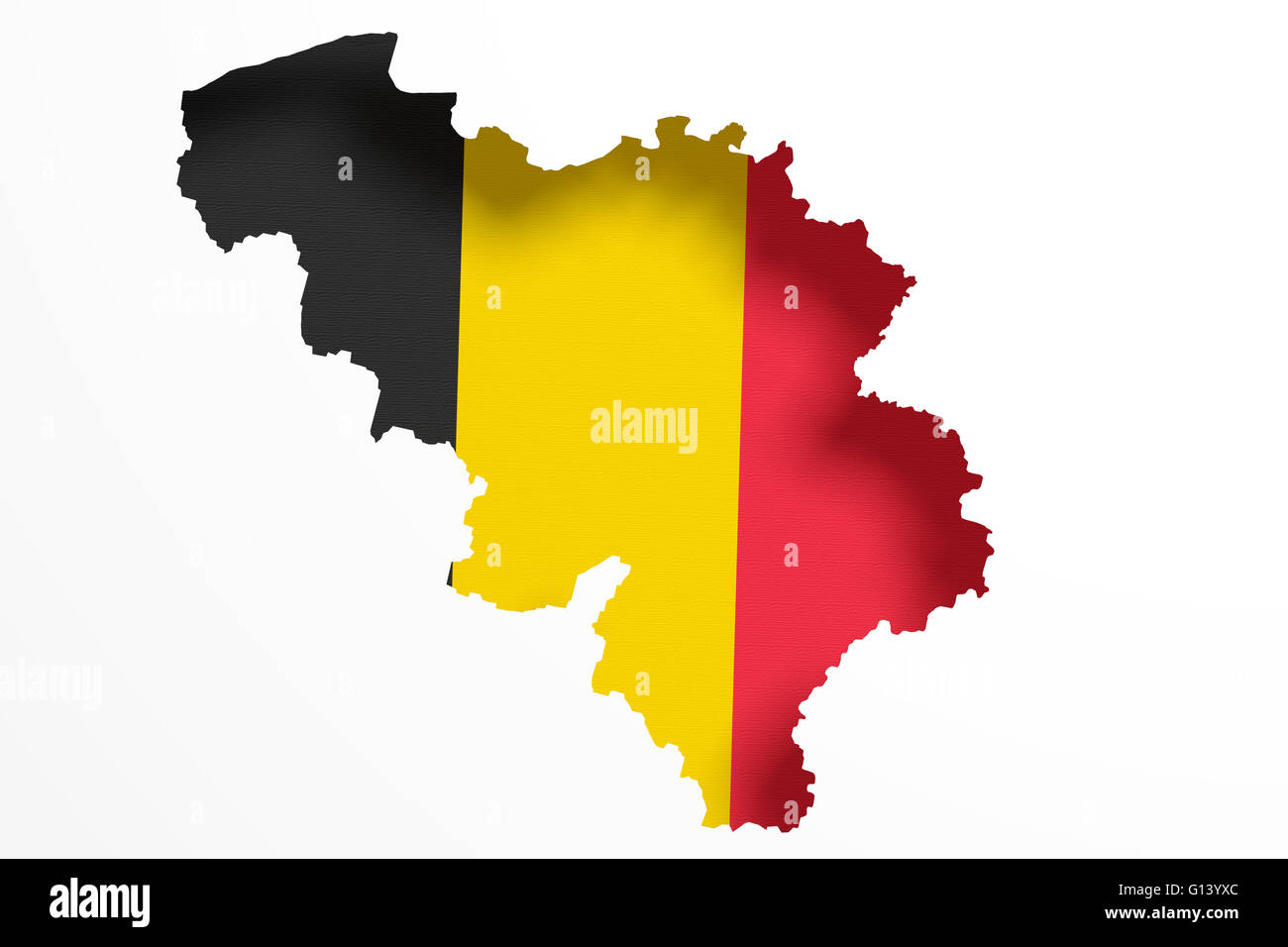 3d rendering of Belgium map and flag on white background Stock Photo ...