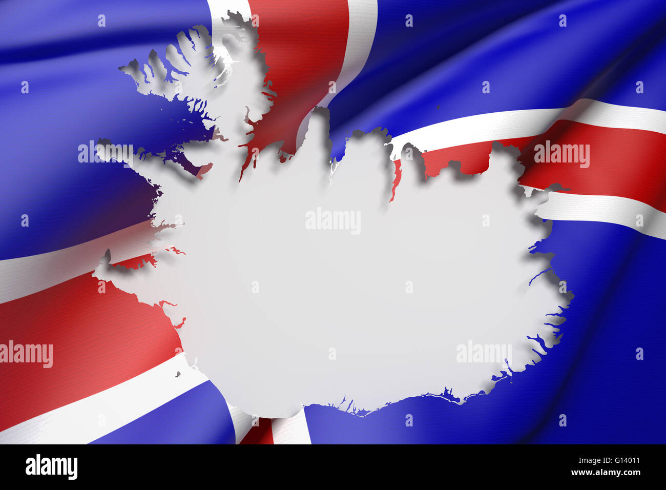 3d rendering of Iceland map and flag on background Stock Photo - Alamy
