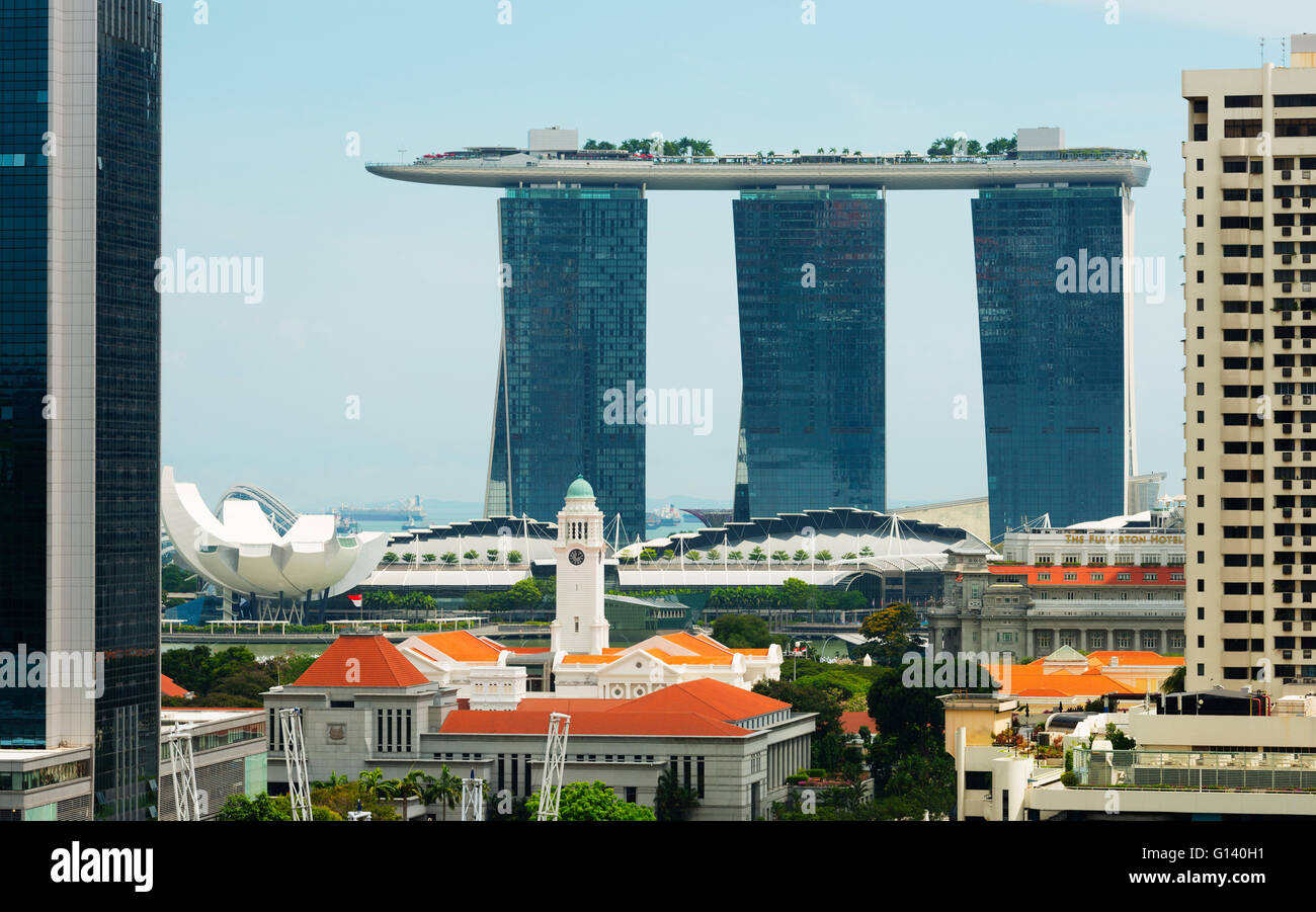 South East Asia, Singapore, Clarke Quay and Marina Bay Sands Hotel and