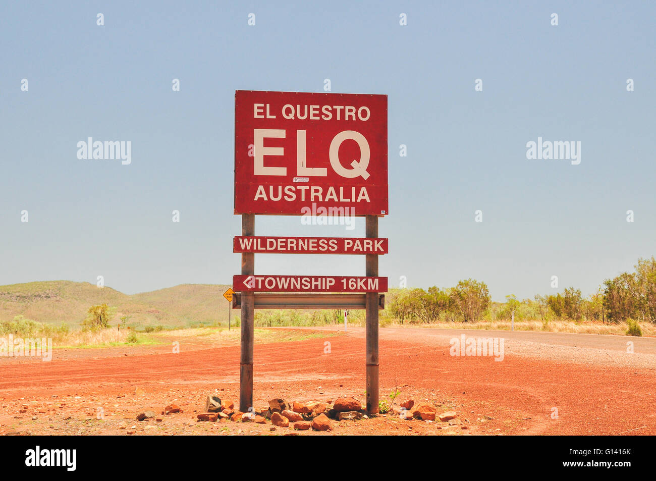 El Questro national park sign in the Kimberley, Western Australia Stock Photo