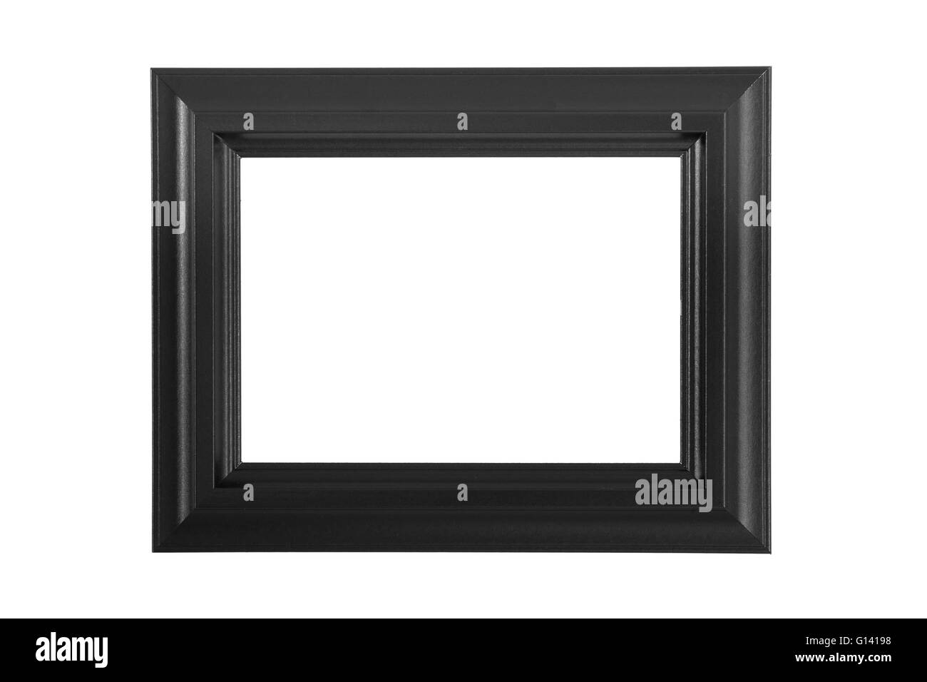 Black picture frame on white Stock Photo