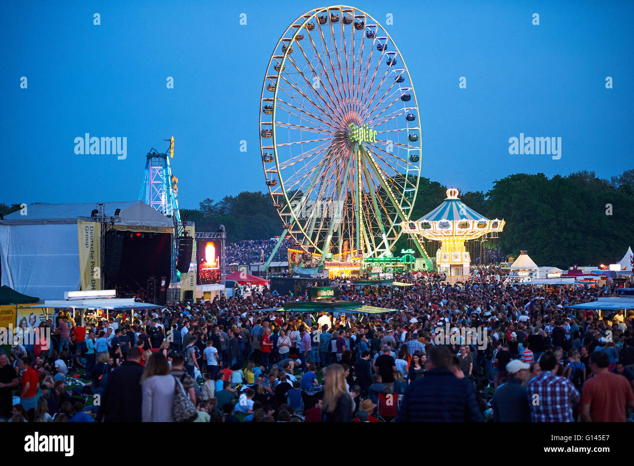 A Ferris Wheel Seen At The Rhein In Flammen Lit Rhine In