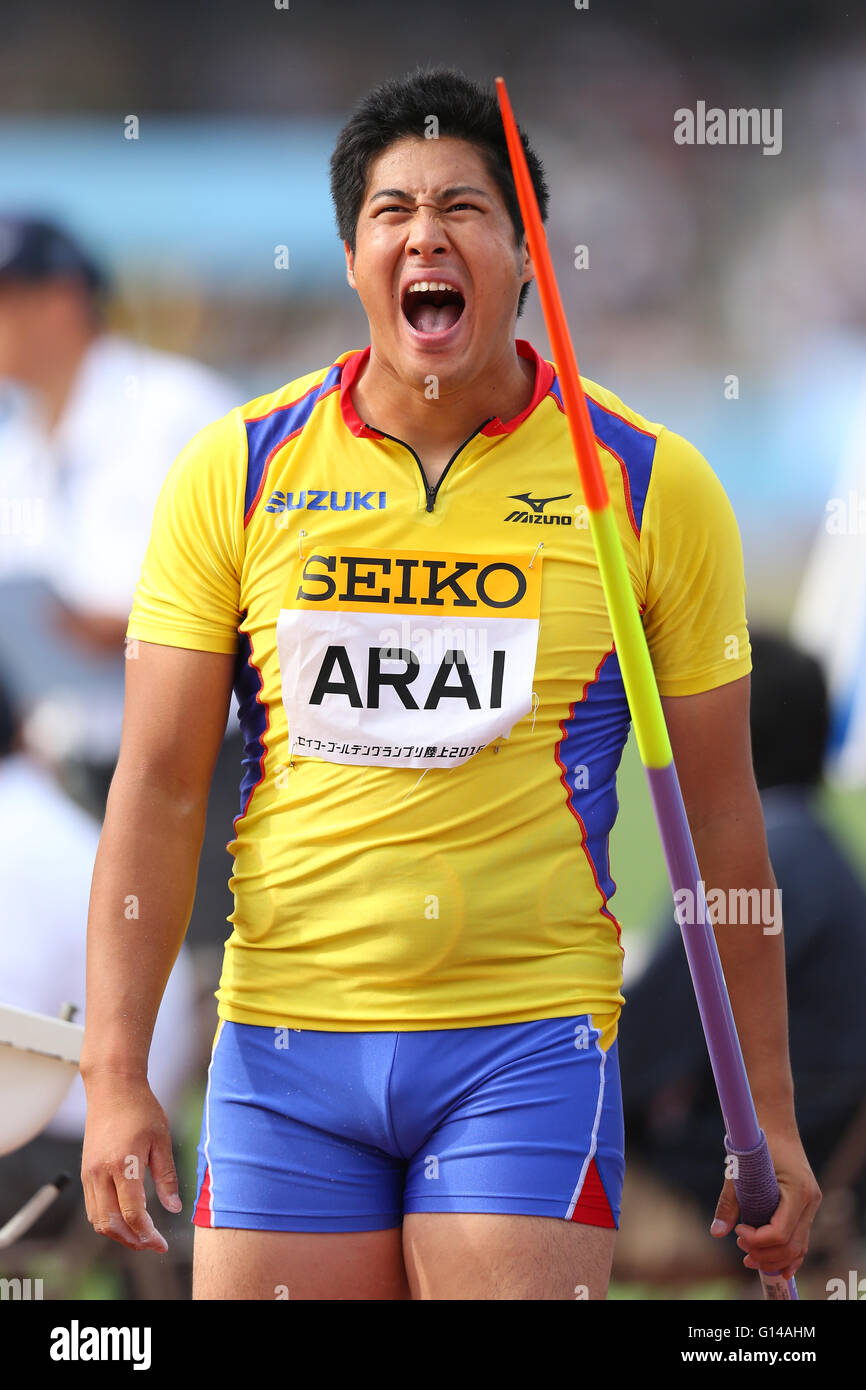 Kanagawa, Japan. 8th May, 2016. Kawasaki Men's Javelin Throw Final at
